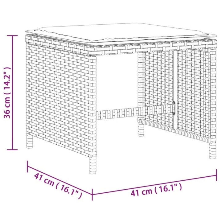 Gartenhocker Kissen 4Stk. Beigemischung 41X41X36 Cm Poly Rattan