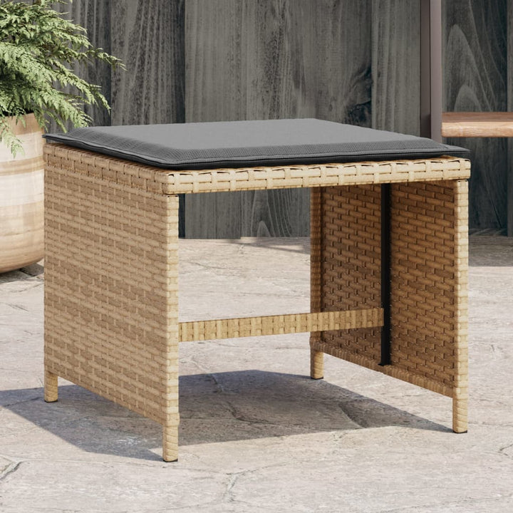 Gartenhocker Mit Kissen 4 Stk. 41X41X36 Cm Poly Rattan