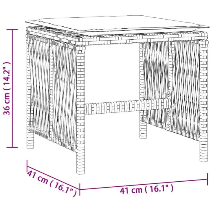 Gartenhocker Mit Kissen 4 Stk. 41X41X36 Cm Poly Rattan