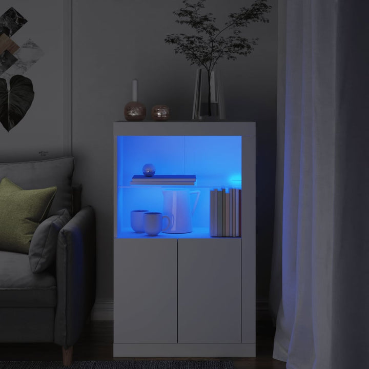 Beistellschrank Mit Led-Leuchten Holzwerkstoff