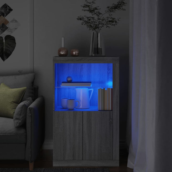 Beistellschrank Mit Led-Leuchten Holzwerkstoff