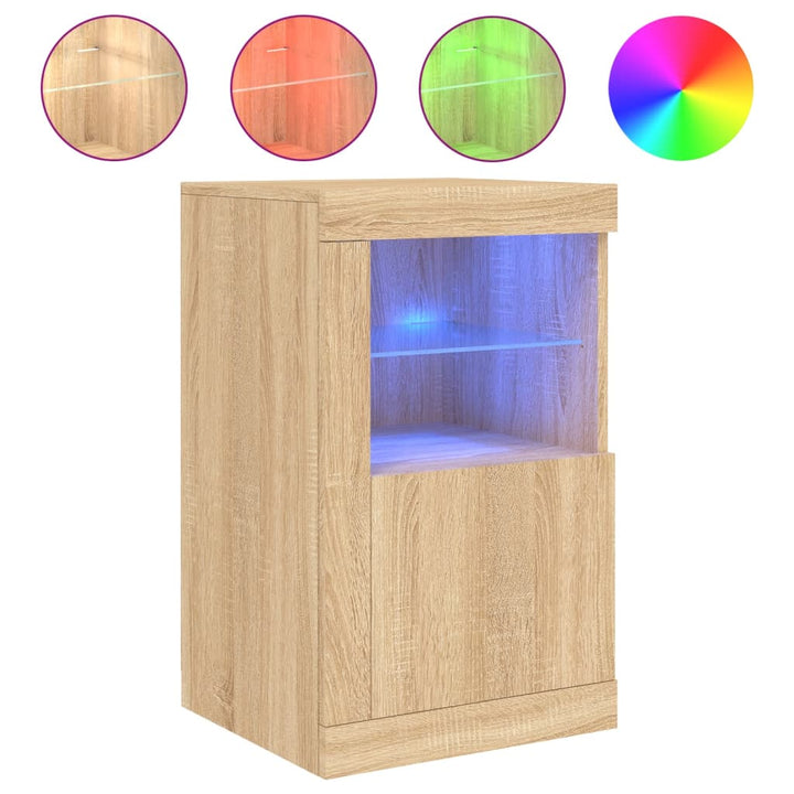 Beistellschrank Mit Led-Leuchten Holzwerkstoff