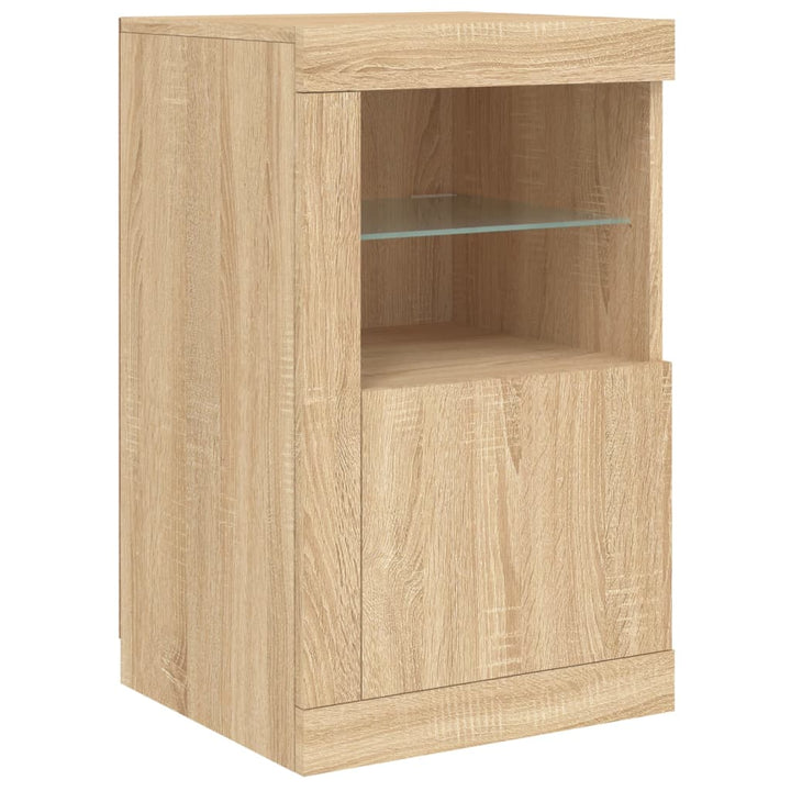 Beistellschrank Mit Led-Leuchten Holzwerkstoff