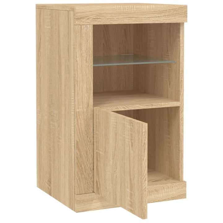 Beistellschrank Mit Led-Leuchten Holzwerkstoff