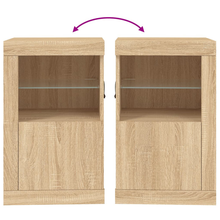 Beistellschrank Mit Led-Leuchten Holzwerkstoff