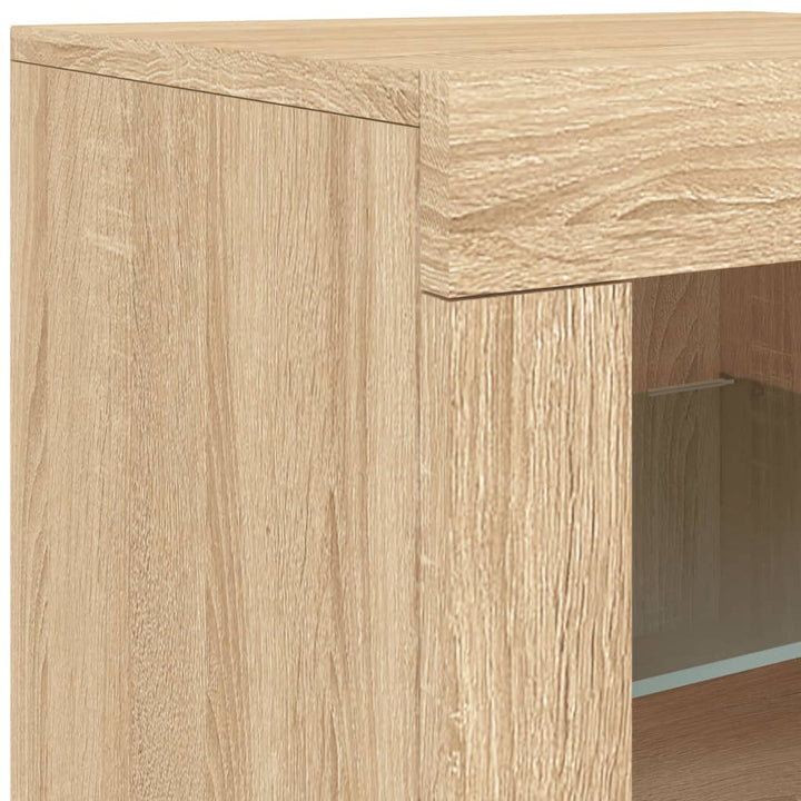 Beistellschrank Mit Led-Leuchten Holzwerkstoff