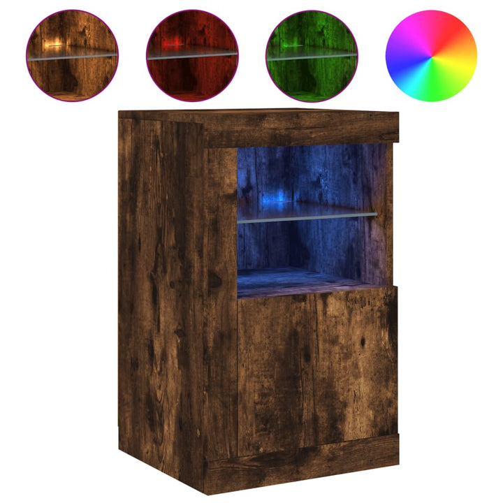 Beistellschrank Mit Led-Leuchten Holzwerkstoff