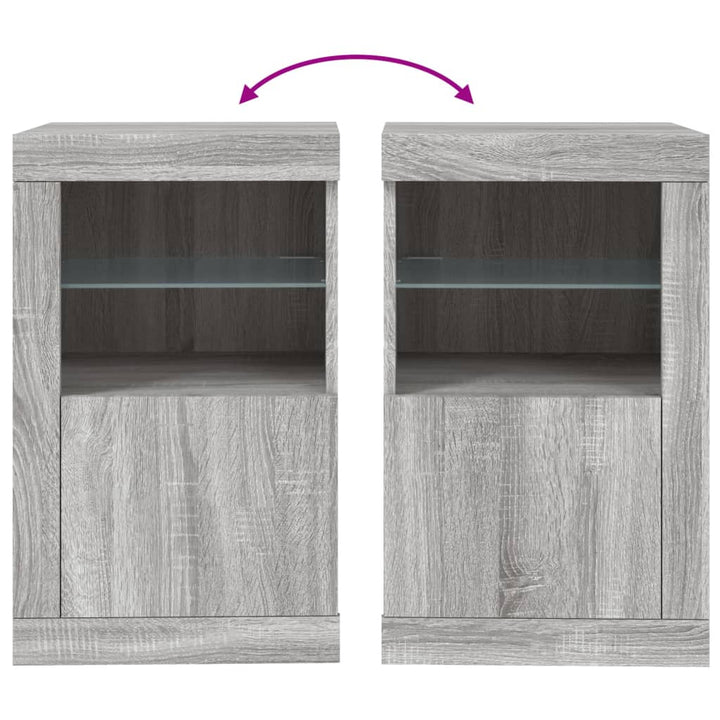 Beistellschrank Mit Led-Leuchten Holzwerkstoff