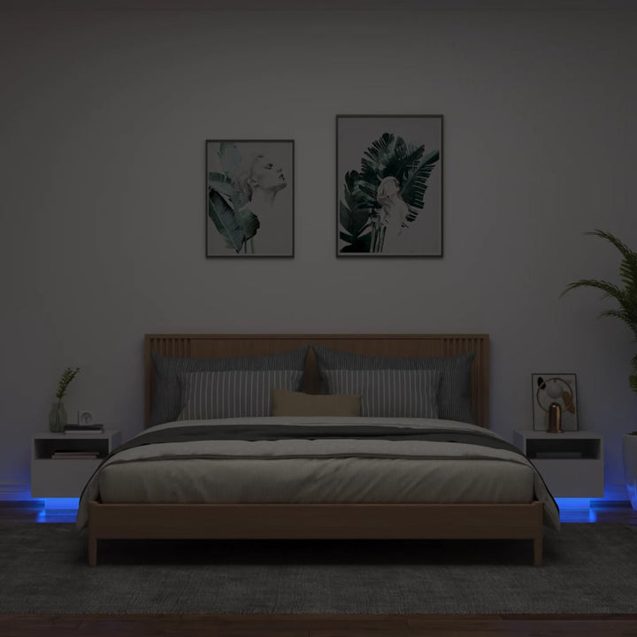 Nachttische Mit Led-Leuchten 2 Stk. 40X39X37 Cm