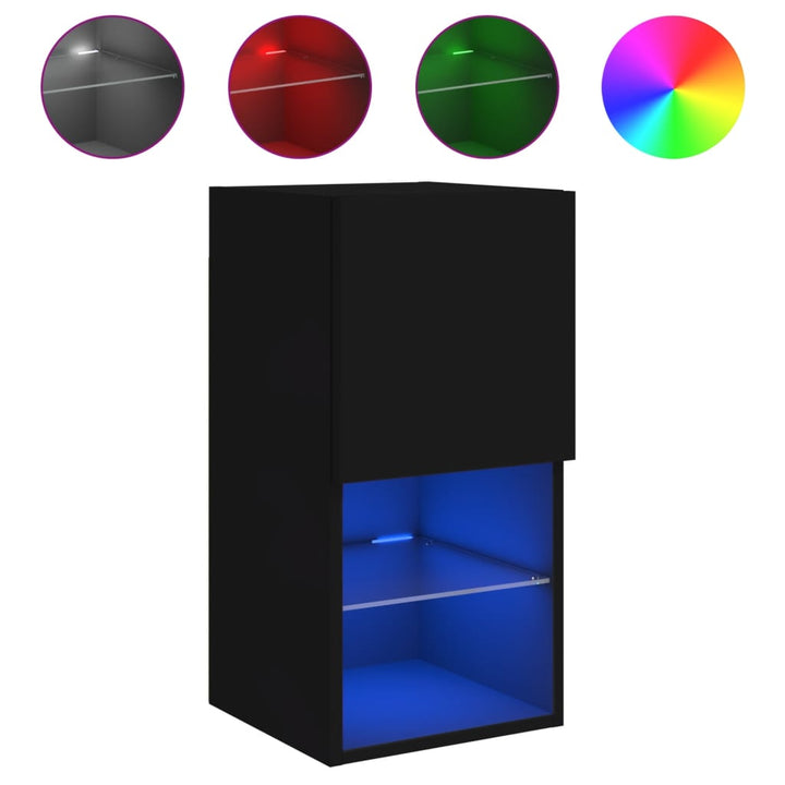 Tv-Schrank Mit Led-Leuchten 30,5X30X Schwarz