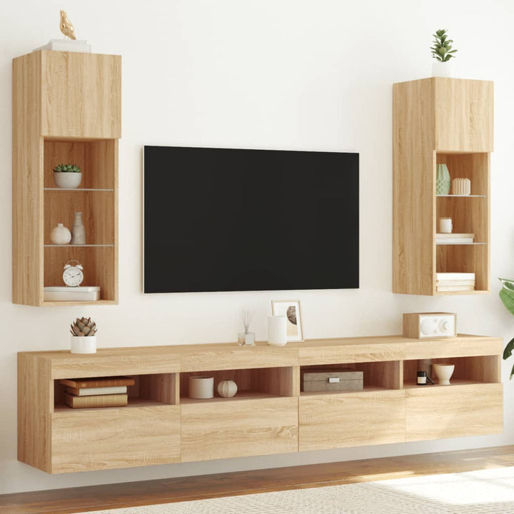 Tv-Schrank Mit Led-Leuchten Sonoma-Eiche 40,5X30X Sonoma Eiche