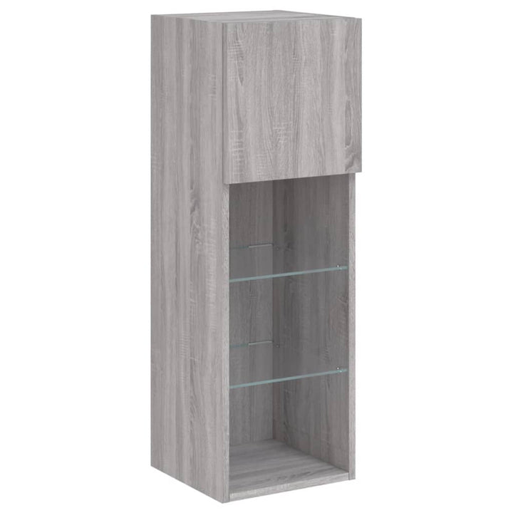 Tv-Schrank Mit Led-Leuchten 30,5X30X Grau Sonoma