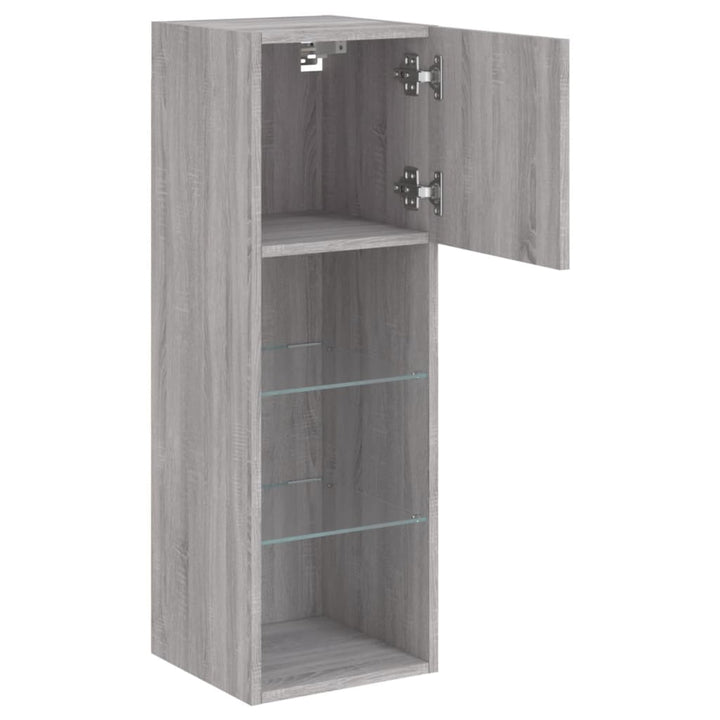 Tv-Schrank Mit Led-Leuchten 30,5X30X Grau Sonoma