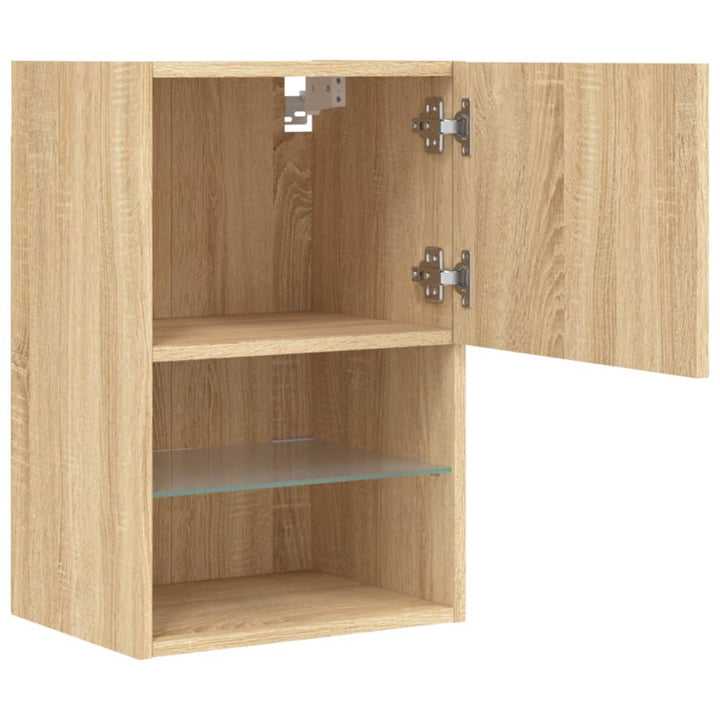 Tv-Schränke Mit Led-Leuchten 2 Stk. Sonoma-Eiche 40,5X30X Sonoma Eiche