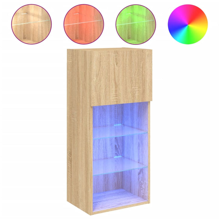 Tv-Schrank Mit Led-Leuchten Sonoma-Eiche 40,5X30X Sonoma Eiche