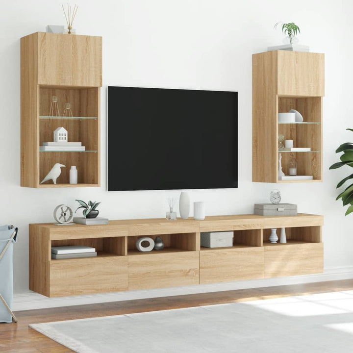 Tv-Schrank Mit Led-Leuchten Sonoma-Eiche 40,5X30X Sonoma Eiche