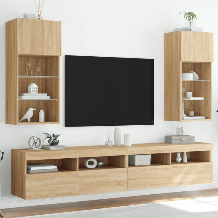 Tv-Schrank Mit Led-Leuchten Sonoma-Eiche 40,5X30X Sonoma Eiche