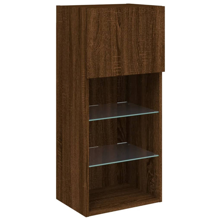 Tv-Schrank Mit Led-Leuchten Braun Eichen-Optik 40,5X30X Braune Eiche