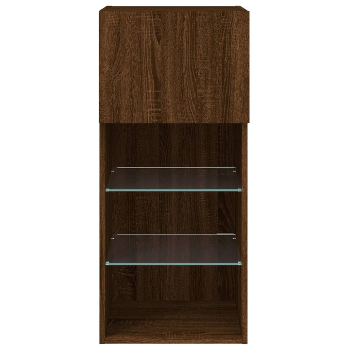 Tv-Schrank Mit Led-Leuchten Braun Eichen-Optik 40,5X30X Braune Eiche