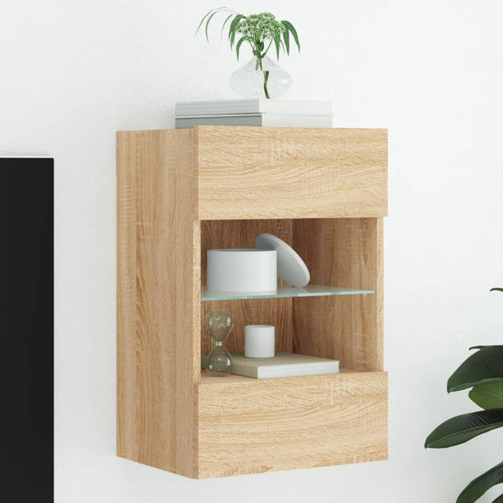 Tv-Wandschrank Mit Led-Leuchten 98,5X30X60,5 Cm