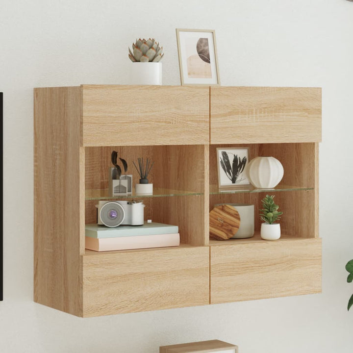 Tv-Wandschrank Mit Led-Leuchten 78,5X30X60,5 Cm