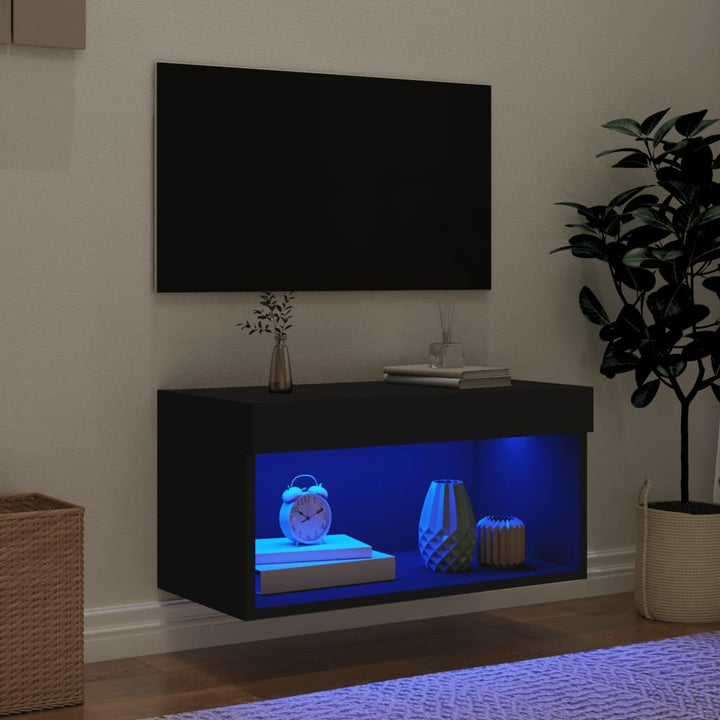 Tv-Schrank Mit Led-Leuchten 60X30X30 Cm