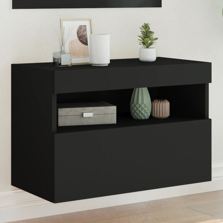 Tv-Wandschrank Mit Led-Leuchten 80X30X40 Cm