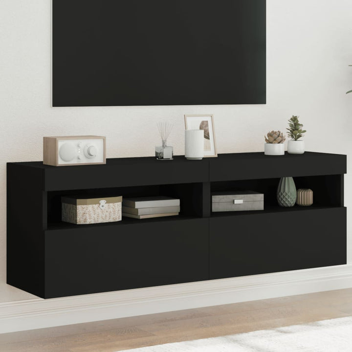 Tv-Wandschrank Mit Led-Leuchten 80X30X40 Cm