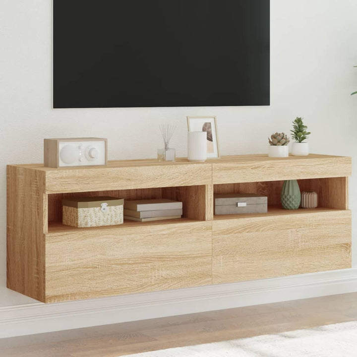 Tv-Wandschrank Mit Led-Leuchten 80X30X40 Cm