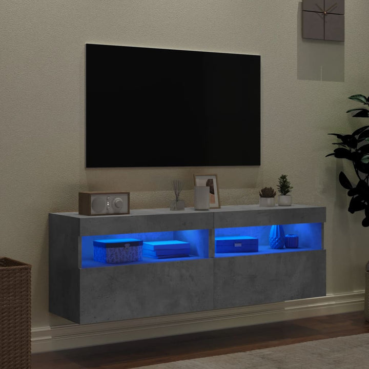 Tv-Wandschränke Mit Led-Leuchten 2 Stk. 60X30X40 Cm