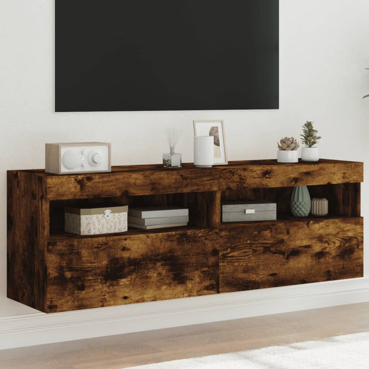 Tv-Wandschränke Mit Led-Leuchten 2 Stk. 60X30X40 Cm