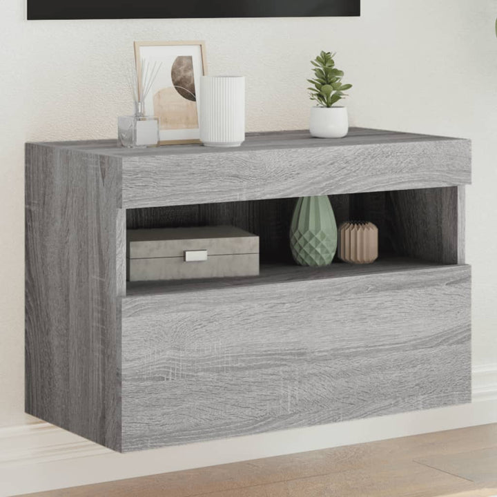 Tv-Wandschrank Mit Led-Leuchten 80X30X40 Cm