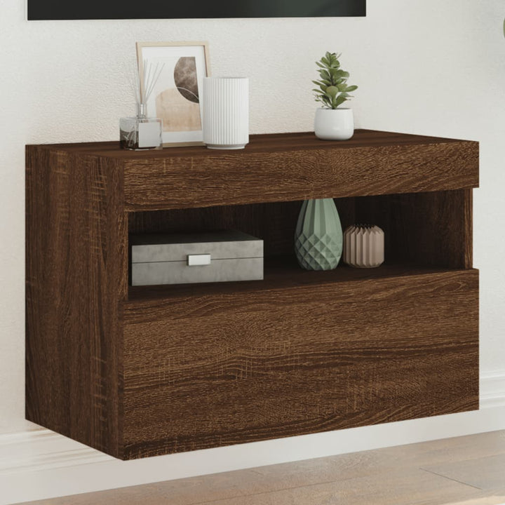 Tv-Wandschrank Mit Led-Leuchten 80X30X40 Cm