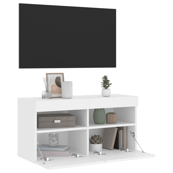 Tv-Wandschrank Mit Led-Leuchten 80X30X40 Cm