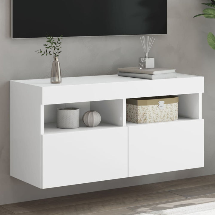 Tv-Wandschrank Mit Led-Leuchten 80X30X40 Cm