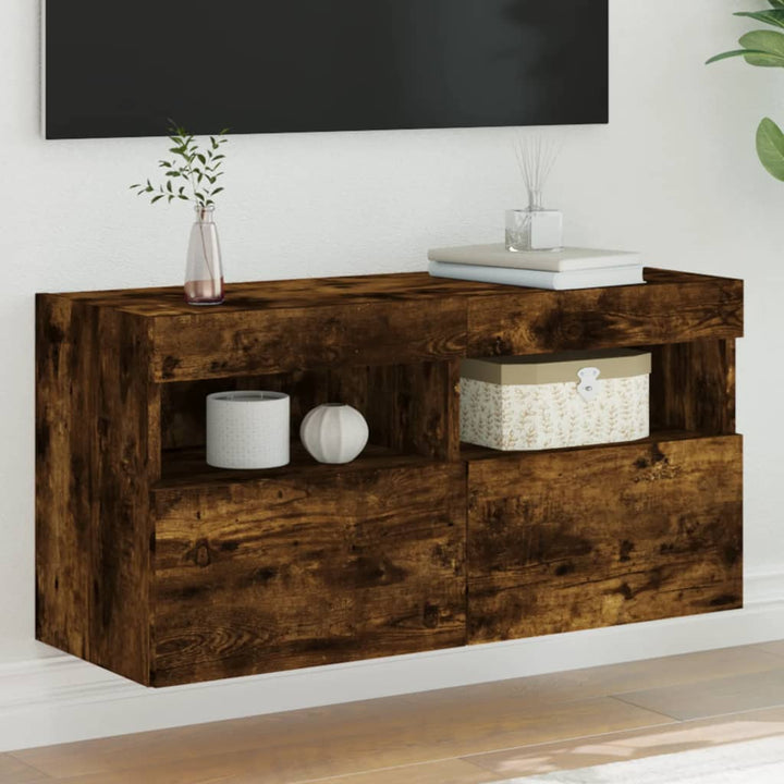 Tv-Wandschrank Mit Led-Leuchten 80X30X40 Cm