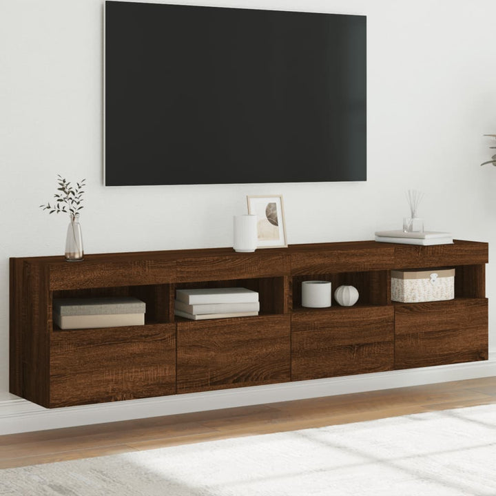 Tv-Wandschrank Mit Led-Leuchten 80X30X40 Cm