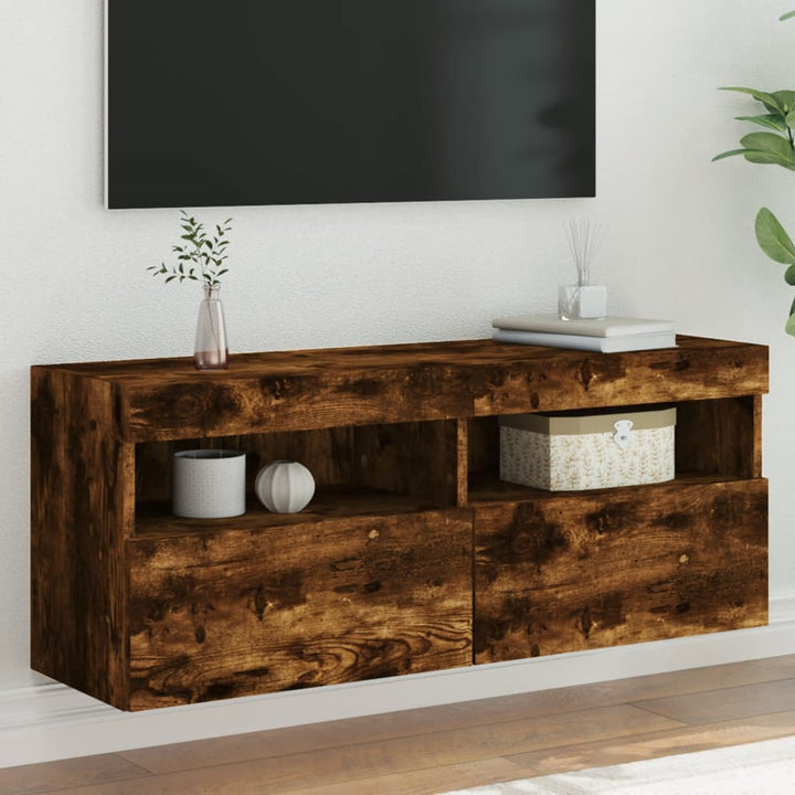 Tv-Wandschrank Mit Led-Leuchten 80X30X40 Cm