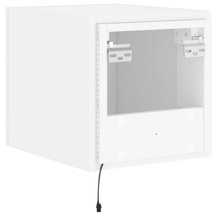 Tv-Wandschrank Mit Led-Leuchten 30,5X35X30 Cm Weiß