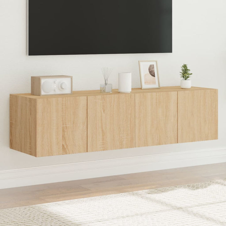 Tv-Wandschränke Mit Led-Leuchten 2 Stk. Sonoma-Eiche Sonoma Eiche