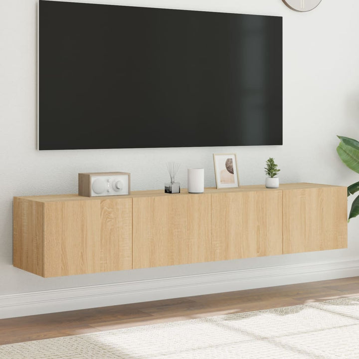 Tv-Wandschränke Mit Led-Leuchten 2 Stk. Sonoma-Eiche Sonoma Eiche