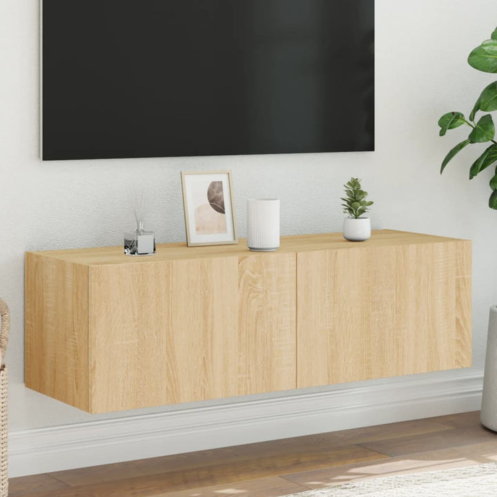 Tv-Wandschränke Mit Led-Leuchten 2 Stk. Sonoma-Eiche Sonoma Eiche