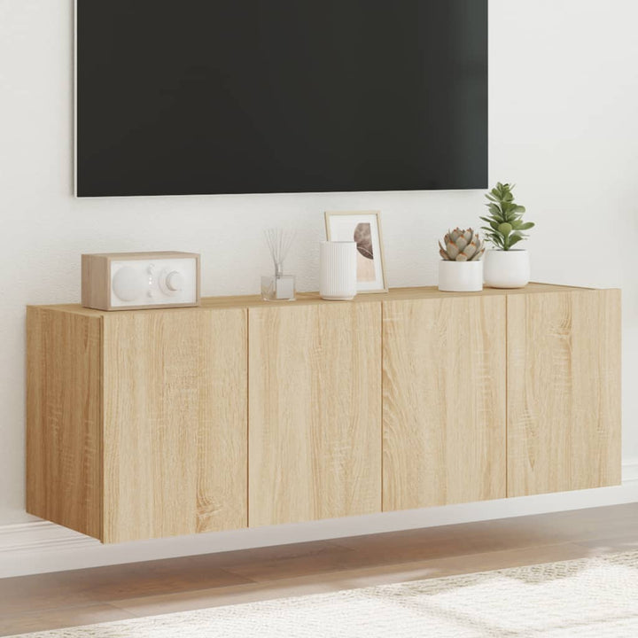 Tv-Wandschränke Mit Led-Leuchten 2 Stk. Sonoma-Eiche Sonoma Eiche