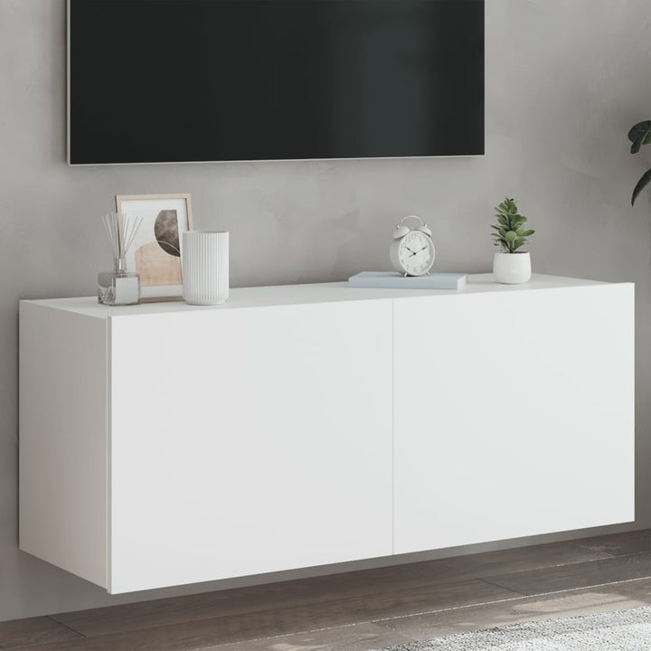 Tv-Wandschrank Mit Led-Leuchten 30,5X35X70 Cm Weiß