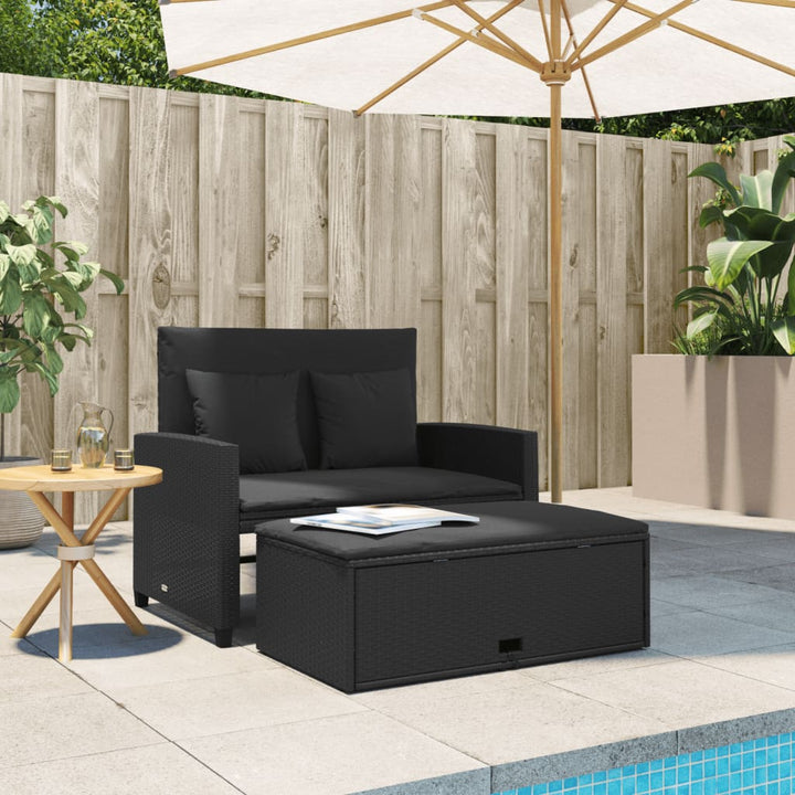 Gartensofa Mit Kissen 2-Sitzer Poly