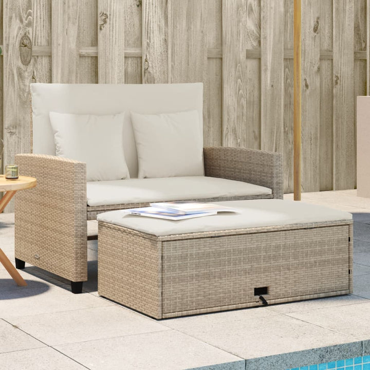 Gartensofa Mit Kissen 2-Sitzer Poly