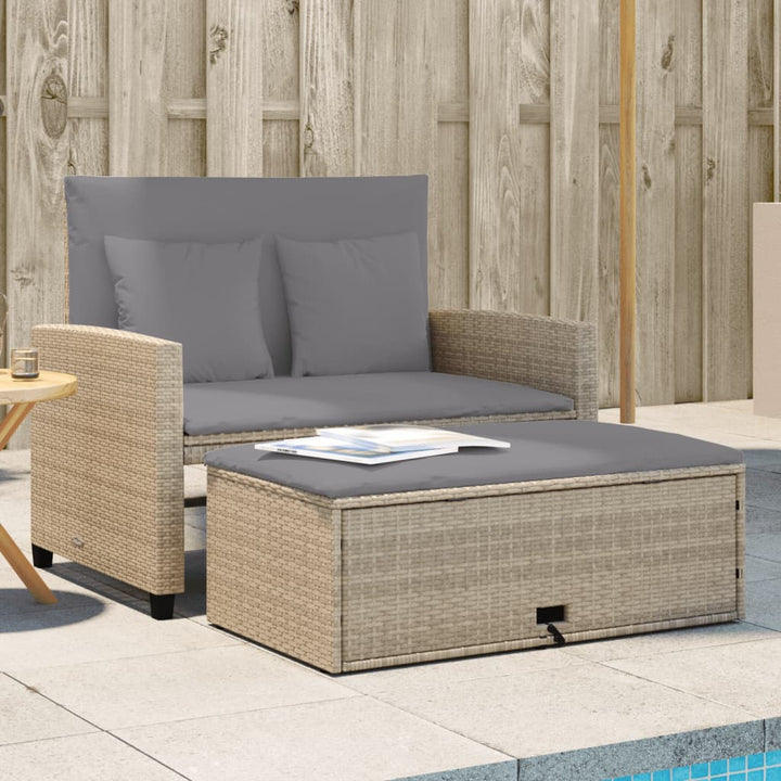 Gartensofa Mit Kissen 2-Sitzer Poly