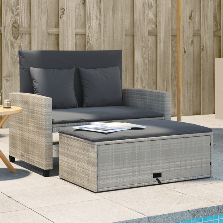 Gartensofa Mit Kissen 2-Sitzer Poly