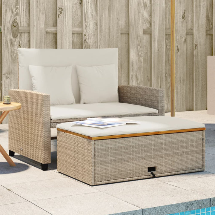 Gartensofa Mit Kissen 2-Sitzer Poly