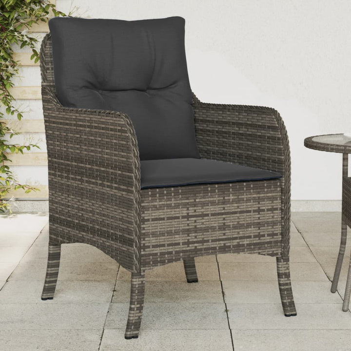 Gartenstühle Mit Kissen 2 Stk. Schwarz Poly Rattan